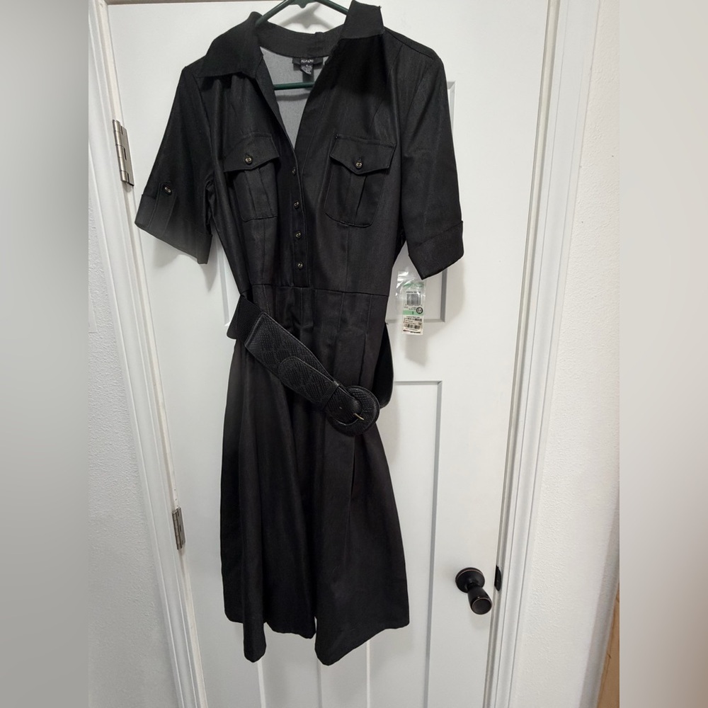 Alfani Charcoal Long Sleeve Dress